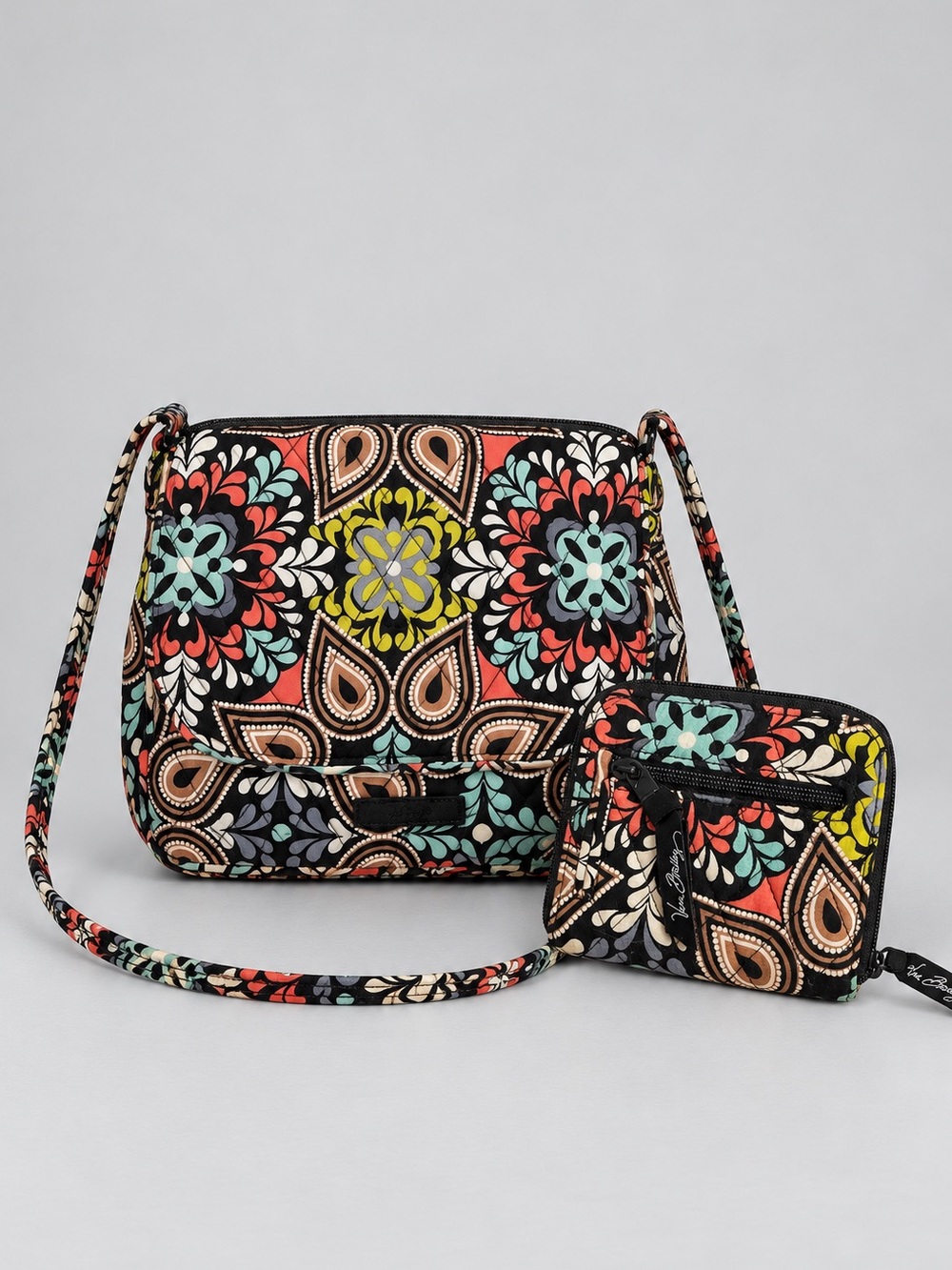 Vera Bradley Fanfare Quilted Floral Mailbag Flap Crossbody Shoulder Bag Bohemian